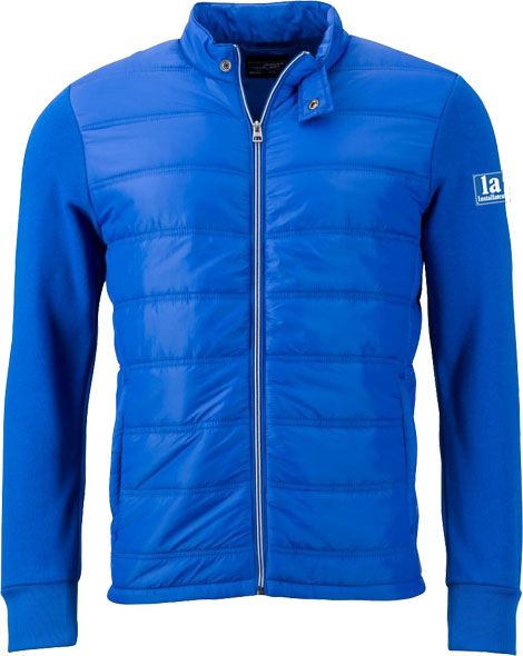 James &  Nicholson Herren Hybrid Sweat Jacke 1124 1a 