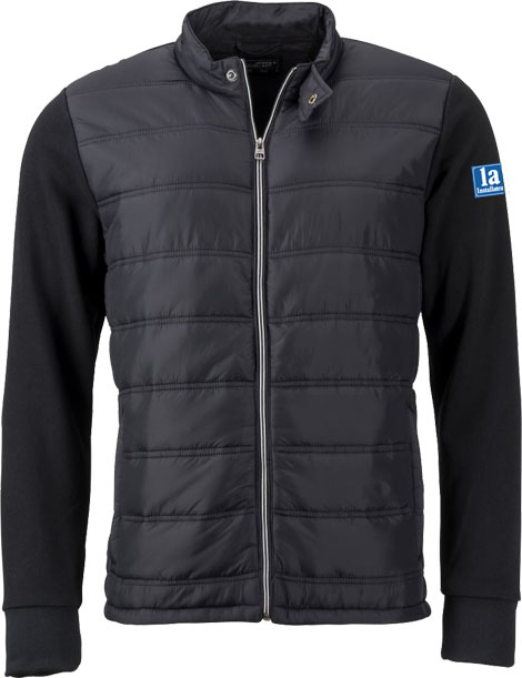 James &  Nicholson Herren Hybrid Sweat Jacke 1124 1a 