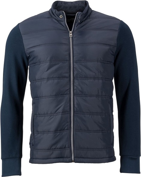 James &  Nicholson Herren Hybrid Sweat Jacke 1124 1a 