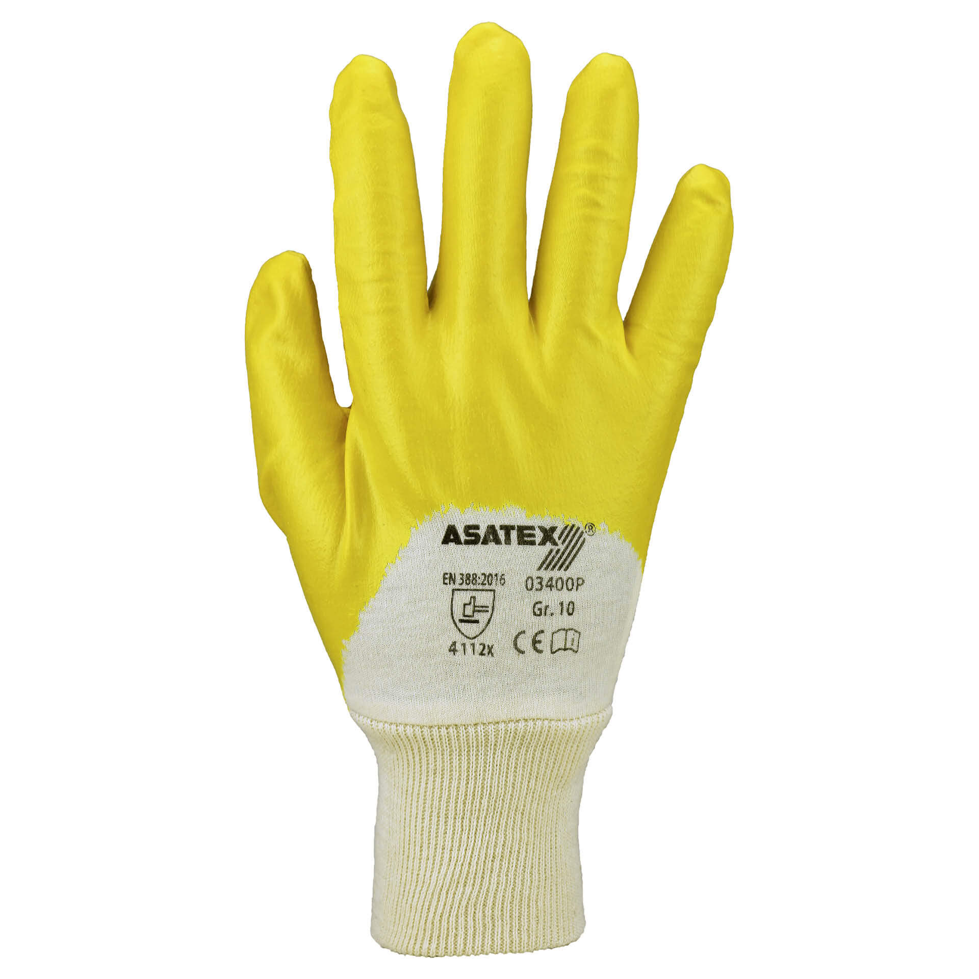 NITRIL Premium Arbeitshandschuh GELB teilbeschichtet 03400P