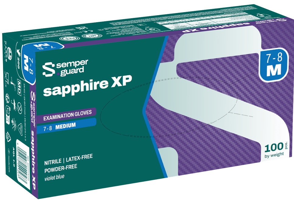 Semperguard® SAPPHIRE XP Nitril blau Einweghandschuh 100er Box, 0446