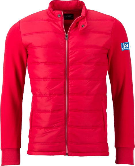James &  Nicholson Herren Hybrid Sweat Jacke 1124 1a 
